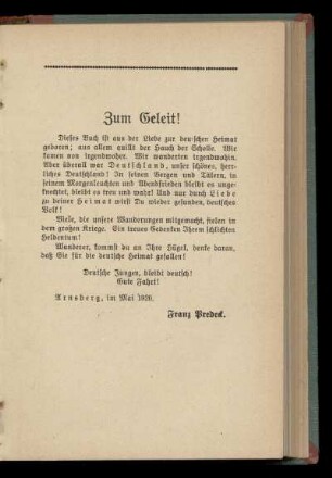 Zum Geleit!