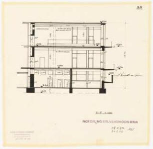 Technische Universität Berlin Elektrotechnische Institute, 2. Bauabschnitt: Schnitt F-F 1:100