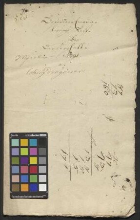 Besondere Einquartierungsliste über die Sieghütte vom 3. April 1795 für Coburgische Dragoner