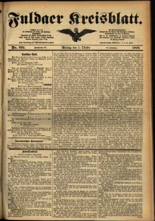 Ausgabe vom Montag, den 05. Oktober 1908.