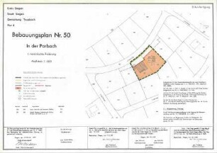 Bebauungsplan Nr. 50, In der Parbach, 1. vereinfachte Änderung, 3. Ausfertigung, Kreis Siegen, Stadt Siegen, Gemarkung Trupbach, Flur 4
