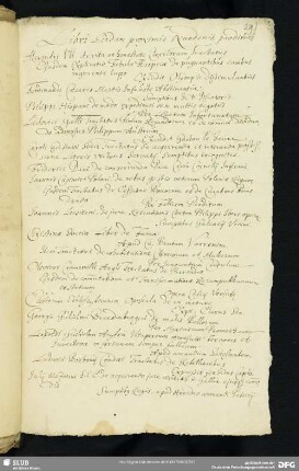 29) Libri quidam proximis nundinis prodituri. (Fingiert.) 17. Jahrh.