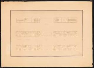 Verwaltungsbau der UFA (Universum Film AG), Potsdam-Babelsberg: Grundriss 2. und 3. Obergeschoss und Dachgeschoss