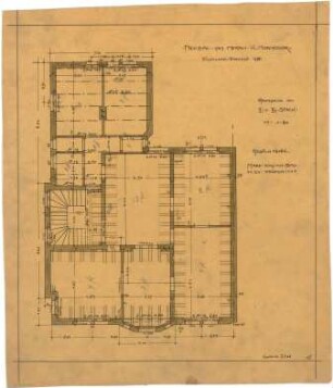 Billing, Hermann; Karlsruhe, Eisenlohrstr. 45; Haus Hornecker (Rothfuss) - Grundriss 2. OG, Grundriss 3. OG