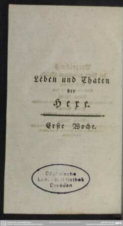 Leben und Thaten der Hexe