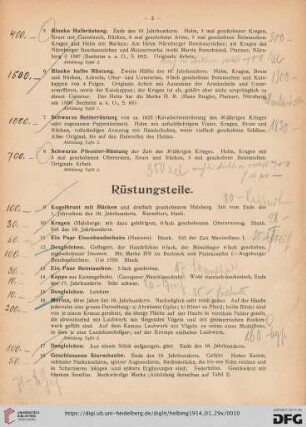 Rüstungsteile (Nr. 9-27)