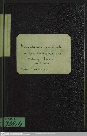 Nachtr. 4: Verzeichnis der Werke in der Bibliothek des Pädagogischen Vereins zu Dresden ...