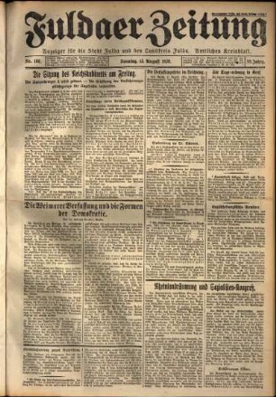 Erste Ausgabe vom Sonntag, den 12. August 1928.