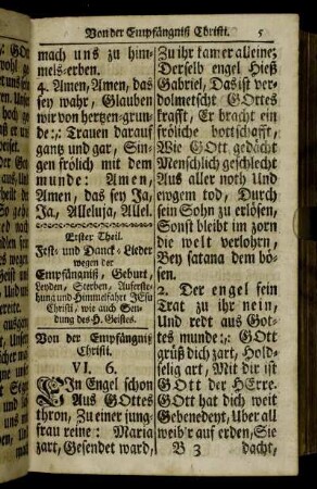 Von der Empfängniß Christi. - Der Lob-Gesang Mariä.
