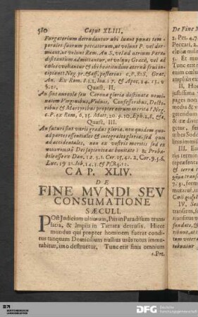 Cap. XLIV. De Fine Mvndi Sev Consumatione Sæculi.