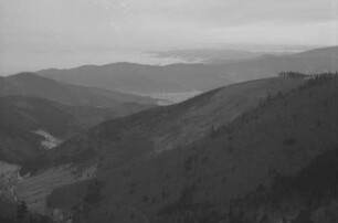 Feldberg: Blick vom Schauinsland auf Wolkenmeer im Rheintal, nach Norden