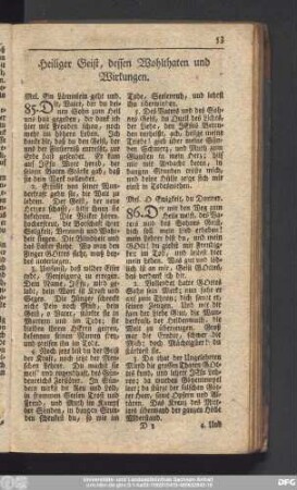 [10.] Heiliger Geist, dessen Wohlthaten udn Wirkungen.