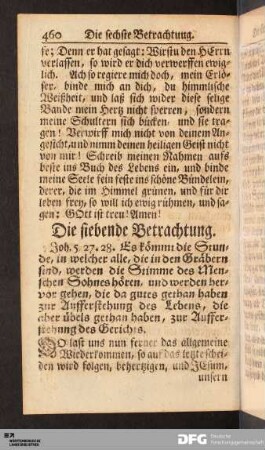 Die siebende Betrachtung.