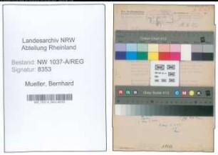 Entnazifizierung Bernhard Mueller , geb. 25.11.1909 (Bahnsekretaer)
