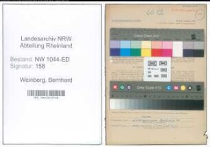 Entnazifizierung Bernhard Weinberg , geb. 11.01.1898 (Lehrer)