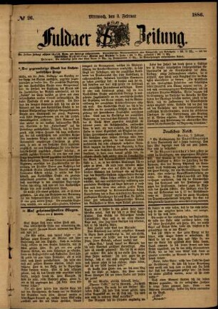 Ausgabe vom Mittwoch, den 03. Februar 1886.