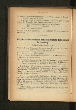 Neue Norddeutsche Fluss-Dampfschifffahrts-Gesellschaft in Hamburg.