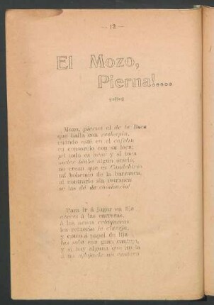 El Mozo, pierna!...
