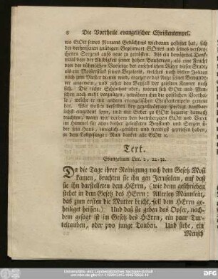 Text. Evangelium Luc. 2, 22-32.