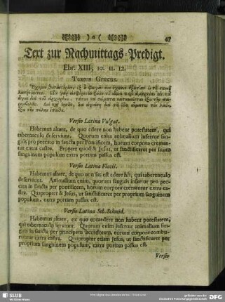 [Nachmittags-Predigt. Ebr. XIII, 10. 11. 12]
