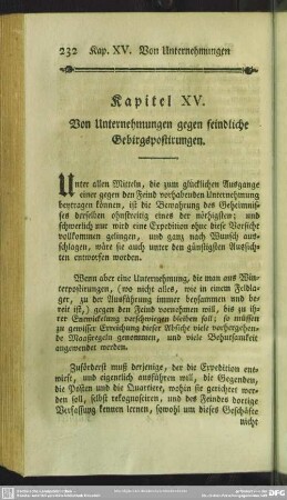 Kapitel XV. Von Unternehmungen gegen feindliche Gebirgspostirungen