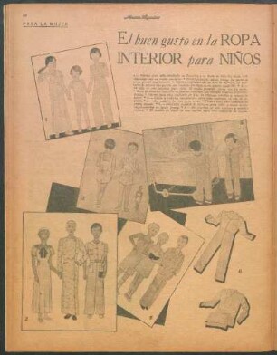 El buen gusto en la ropa interior para niños [Dibujos] : Para la mujer