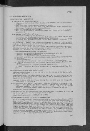 IV.2 Studienberatungen