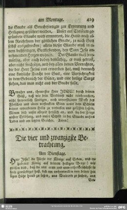 Die vier und zwanzigste Betrachtung. Am Dienstage
