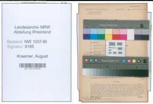 Entnazifizierung August Kraemer , geb. 14.05.1899 (Arbeiter)