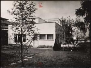 Werkbund-Ausstellung, Stuttgart-Weißenhof Einfamilienhaus Typ C 7: Außenansicht Gartenseite