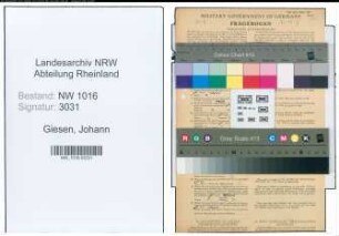 Entnazifizierung Johann Giesen , geb. 20.11.1895 (Hilfsarbeiter)