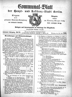 1866,30: No. 30, 22. Juli 1866