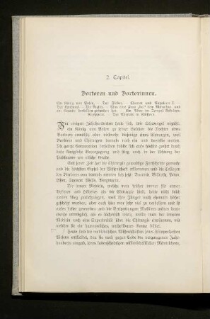 2. Capitel. Doctoren und Doctorinnen.