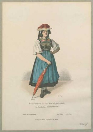 "Bauernmädchen aus dem Gutachthale im badischen Schwarzwalde."