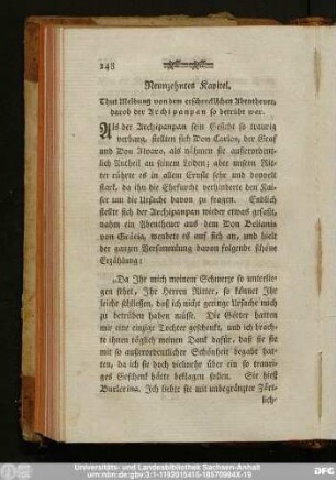 Neunzehntes Kapitel. Thut Meldung von dem erschrecklichen Abentheuer, darob der Archipanpan so betrübt war.