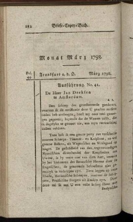 Monat März 1798. - Monat April 1798.