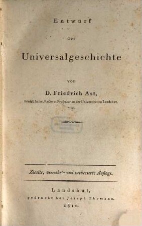 Entwurf der Universalgeschichte