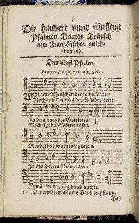 Der Erst Psalm [bis] Pseaume XXX