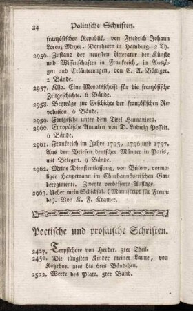 Poetische und prosaische Schriften.