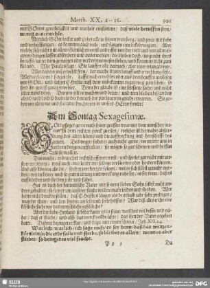 Am Sontag Sexagesimae