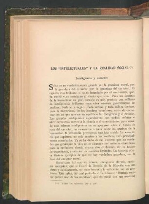 Los "Intelectuales" y la realidad social