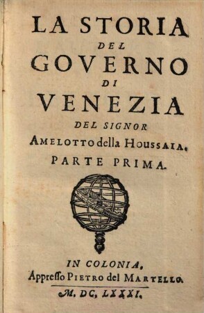 La storia del governo di Venezia, 1