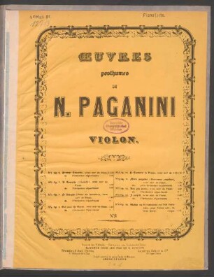 I palpiti : pour violon ; oeuv. 13,8 posth. ; avec acc. t de piano