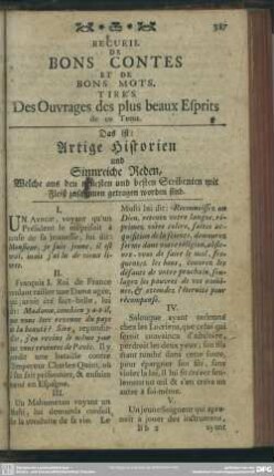 Recueil De Bons Contes Et De Bons Mots. Tires Des Ouvrages des plus beaux Esprits de ce Tems
