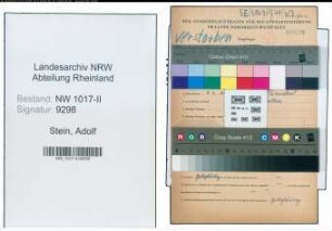 Entnazifizierung Adolf Stein , geb. 04.04.1908 ()