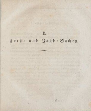 B. Forst- und Jagd-Sachen