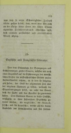 35. Englische und franzoesische Litteratur