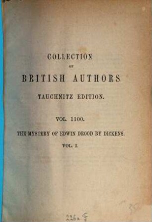 The mystery of Edwin Drood, 1