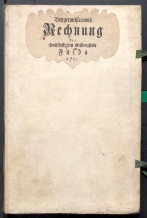 IX A 1 - Alte Stadtrechnungen (1782 - 1783)