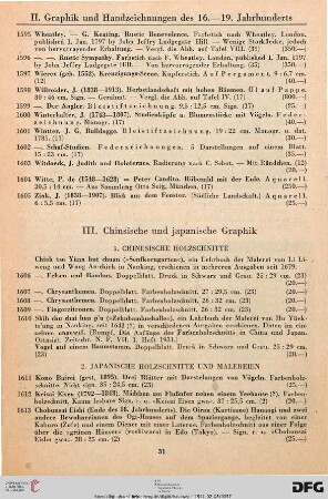 1. Chinesische Holzschnitte (Nr. 1606-1610)